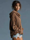Women's Vintage Casual Cotton-Linen Loose Long-Sleeve Hooded Pullover Shirt ZMZ1175H3ZJY