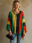 Women's Retro-American Style Color-Block Long-Sleeve Knit Cardigan ZMZ1131H2ZYY