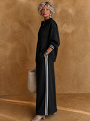 Women's Classic Casual Air-Layer Fabric Set: Stand-Collar Lantern-Sleeve Shirt And Elastic-Waist Skirt ZMZ1163H5ZYY