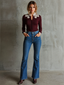 Women's Retro Casual Lace-Trimmed Stand Collar Sweater Cardigan ZMZ1217H5ZJY