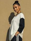 Women's Loose Color-Block T-Shirt And Cargo Pants Two-Piece Set ZMZ1072H9XT