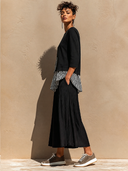 Women's Color Block Patchwork Long-Sleeved Top And Wide-Leg Pants Two-Piece Set ZMZ1248H2XT