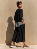 Women's Color Block Patchwork Long-Sleeved Top And Wide-Leg Pants Two-Piece Set ZMZ1248H2XT