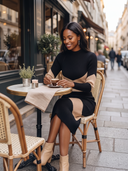 Women Color Block Ribbed Knit Midi Dress, Mock Neck Long Sleeve Bodycon Geometric Pattern Sweater Dress ZMZ1191H9YZH