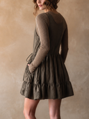 Women Adjustable Strap Cargo Pinafore Mini Dress, Front Zipper Drawstring Ruffle Hem Sleeveless Overall Dress With Pockets ZMZ1276H9YZH