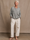 Women's Classic Casual Pure Cotton Long-Sleeve Henley With Multiple Pockets T-Shirt ZMZ0583H1ZYY