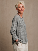 Women's Classic Casual Pure Cotton Long-Sleeve Henley With Multiple Pockets T-Shirt ZMZ0583H1ZYY