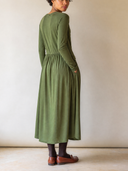Women's Stretch Crew-Neck Button-Front Midi Dress ZMZ1396H6XT