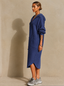 Women's Half-Zip Hooded Textured Midi Dress ZMZ1376H3XT
