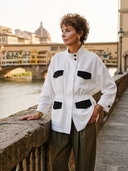Women's Vintage-Style Casual Stand-Collar Cotton-Linen With Multiple Pockets Jacket ZMZ1440H4ZYY