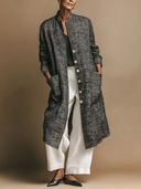 Women's Lightweight Textured Stand-Collar Cardigan Coat ZMZ1368H1XT