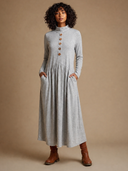 Women's Long-sleeved Button-front Maxi Dress ZMZ1755H4XT