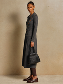 Women's Solid Color Cowl Neck Asymmetric Button Midi Dress ZMZ1744H2XT