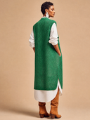 Women's Vintage-Style Elegant Casual Long Knit Vest With Multiple Pockets ZMZ1746H0ZYY