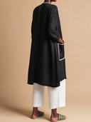 Women's Vintage-Style Casual Cotton-Linen Single-Breasted Lightweight Mid-Length Jacket ZMZ1744H8ZYY