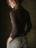 Women's Retro Casual Ribbed Knit Leopard Print Cardigan ZMZ1896H0ZJY