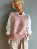 Women's Retro Casual Mohair Knit Crew Neck Sleeveless Tank Top ZMZ1826H4ZJY