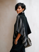 Women's Stylish Color-Block Turtleneck Knit Cape-Style Top ZMZ1834H8SWL