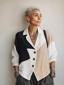 Women's Classic Retro Color-Block Cotton-Linen Jacket ZMZ1817H3SWL