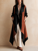 Women's Classic Autumn Faux Suede Color-Block Trench Coat ZMZ1710H3SWL