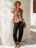Women's Stylish Brown Knitted Hooded Pullover Vest ZMZ1998H2SWL