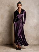 Women's Urban Casual Satin Pleated Maxi Dress ZMZ1913H1XT
