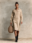 Women's Workwear Style Cotton Tie-up Midi Dress ZMZ2005H3XT