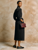 Women's Minimalist Casual Corduroy Utility-Style Shirt Maxi Dress ZMZ2035H3XT