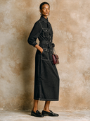 Women's Minimalist Casual Corduroy Utility-Style Shirt Maxi Dress ZMZ2035H3XT