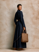 Women's Minimalist Color-blocked Denim Maxi Dress ZMZ1966H0XT