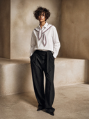 Women's Cotton Simple Sailor Collar Shirt ZMZ1928H6XT