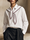 Women's Cotton Simple Sailor Collar Shirt ZMZ1928H6XT