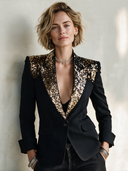 Women's Stylish Sequin-Panel Single-Button Single-Vent Blazer ZMZ2088H2SWL