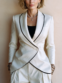 Women's Classic Bound-edge Single-button Single-vent Blazer ZMZ2000H2SWL