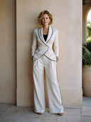 Women's Classic Bound-edge Single-button Single-vent Blazer ZMZ2000H2SWL