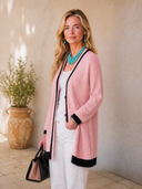 Women's Classic Casual Pink Single-Breasted Knit Cardigan ZMZ2040H0ZYY
