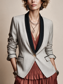 Women's Classic Single-Button Slim-Fit Blazer With Single Back Vent ZMZ2052H0SWL