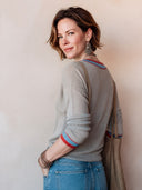 Women's Fashionable Color-Block Crew-Neck Knit Sweater ZMZ2127H2SWL