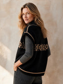 Women's Retro Casual Cotton Yarn Knitted Loose Henley Collar Pullover Vest ZMZ2133H1ZJY