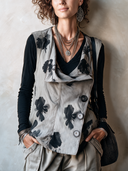 Women's Vintage Floral Print Three-button Vest ZMZ2168H3SWL