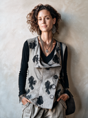 Women's Vintage Floral Print Three-button Vest ZMZ2168H3SWL