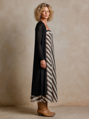 Women's French-style Relaxed Striped Strapless Maxi Dress And Long Cardigan Set ZMZ2152H3XT
