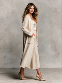 Women's Resort Style Knitted Tassel Long Cardigan ZMZ2169H3XT