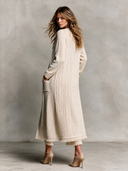 Women's Resort Style Knitted Tassel Long Cardigan ZMZ2169H3XT