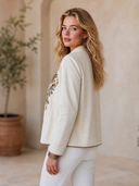 Women's Vintage-Style Elegant Velvet Embroidered Stand Collar Single-Breasted Jacket ZMZ2189H0ZYY