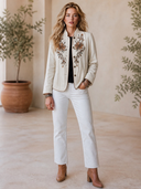 Women's Vintage-Style Elegant Velvet Embroidered Stand Collar Single-Breasted Jacket ZMZ2189H0ZYY