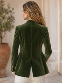 Women's Vintage-Style Elegant Lapel And Embroidery Velvet Single-Breasted Blazer ZMZ2117H3ZYY