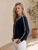 Women's Vintage-Style Elegant Round-Neck Single-Breasted Knit Cardigan ZMZ2124H8ZYY