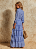 Women's Vacation Cotton Plaid Print Maxi Dress ZMZ2498H6XT