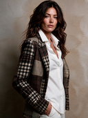 Women's Vintage Casual Plaid-Panel Blazer ZMZ2497H7XT